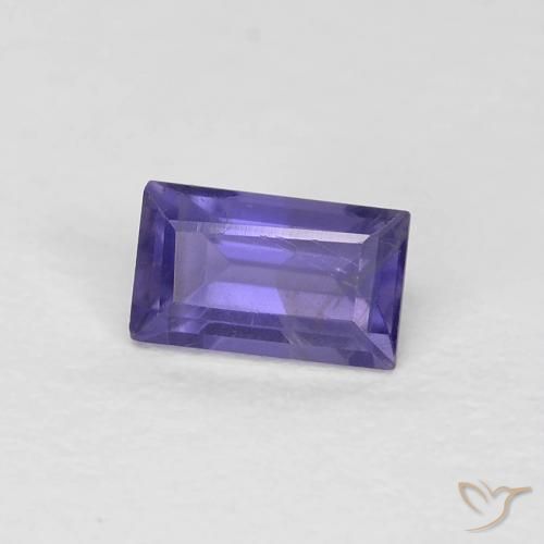 Iolita Violeta intenso natural de 0.30 ct, Corte Baguette, VS