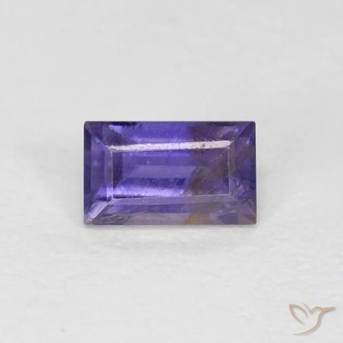 0.33ct Natural Violeta medio Iolita, Corte Baguette, VS