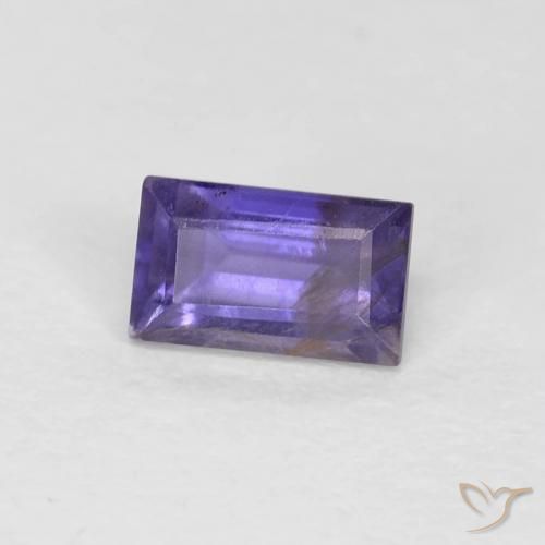 Iolita Violeta medio natural de 0.33 ct, Corte Baguette, VS