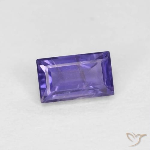 Iolita Violeta intenso natural de 0.30 ct, Corte Baguette, VS