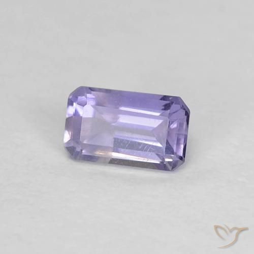 Iolita violeta natural de 0,28 ct, corte esmeralda, VS