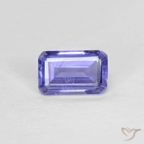 0.27ct Natural Púrpura azulado oscuro Iolita, corte esmeralda, VS