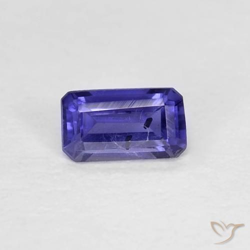 0.26ct Natural Azul oscuro Iolita, corte esmeralda, VS