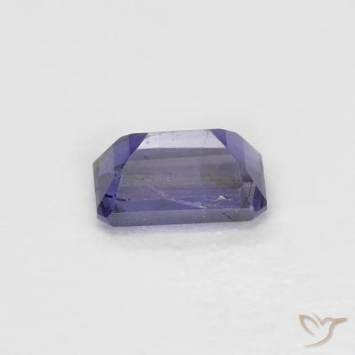 Iolita violeta natural de 0,28 ct, corte esmeralda, VS
