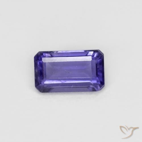iolita Púrpura oscuro natural de 0.26 ct, corte esmeralda, VS