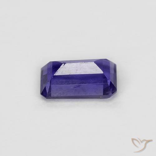 iolita Púrpura oscuro natural de 0.26 ct, corte esmeralda, VS