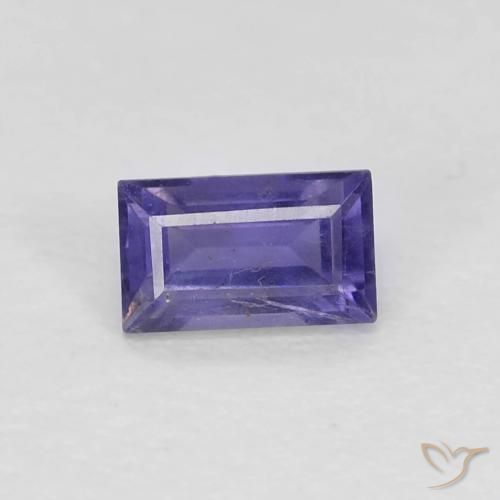 0.31ct Natural Púrpura oscuro Iolita, Corte Baguette, VS-SI