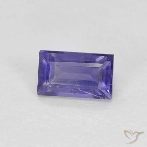Iolita Púrpura oscuro natural de 0.31 ct, Corte Baguette, VS-SI