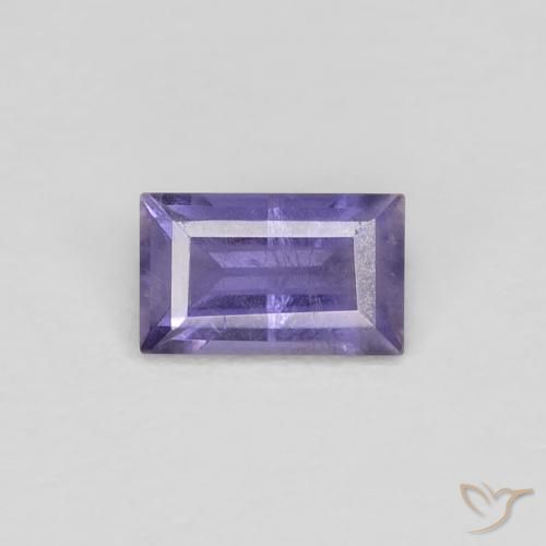 0.25ct Natural Violeta rosáceo claro Iolita, Corte Baguette, VS
