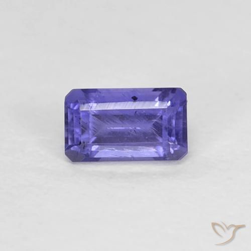 0.30ct Natural Púrpura azulado oscuro Iolita, corte esmeralda, VS