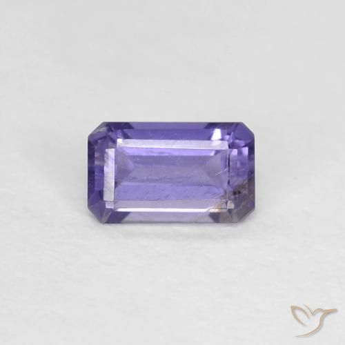 0.27ct Natural Púrpura azulado oscuro Iolita, corte esmeralda, VS