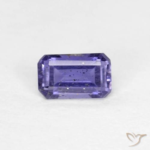 0.27ct Natural Púrpura azulado oscuro Iolita, corte esmeralda, VS
