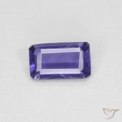 0.20ct Natural Púrpura oscuro Iolita, corte esmeralda, VVS-VS