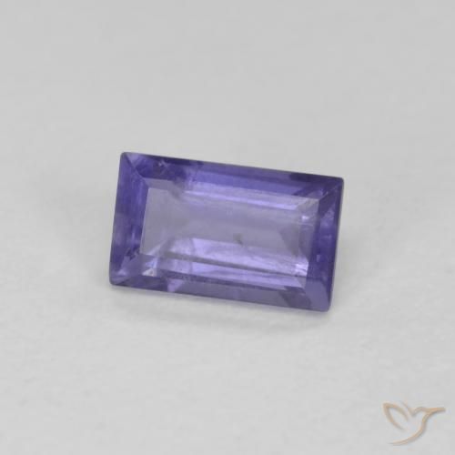 Iolita Púrpura azulado oscuro natural de 0.32 ct, Corte Baguette, VS-SI