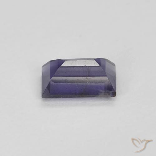 Iolita Violeta oscuro natural de 0.26 ct, Corte Baguette, VS