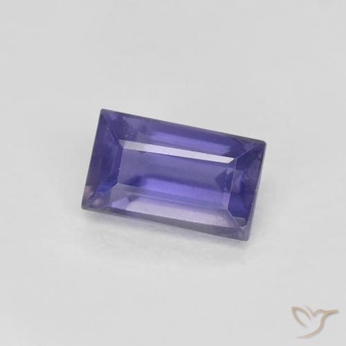Iolita Púrpura oscuro natural de 0.32 ct, Corte Baguette, VS