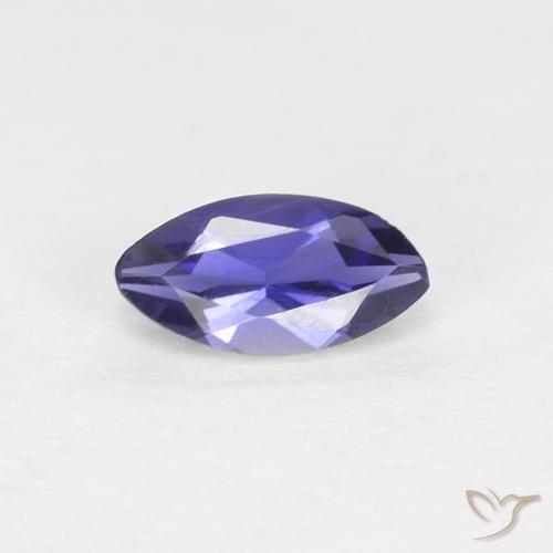 0.24ct Natural Púrpura azulado oscuro Iolita, Marquesa, VVS-VS