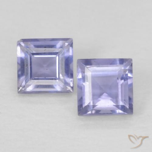 Gemas de Iolita Púrpura azulado oscuro natural de 0.19 ct, Cuadrado, VS