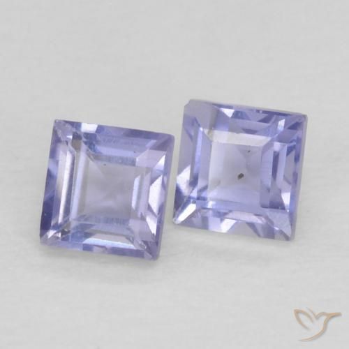 Gemas de Iolita Azul plateado natural de 0.20 ct, Cuadrado, VS