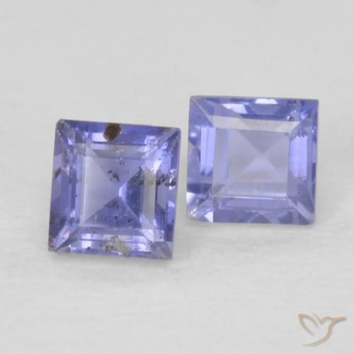 Gemas de Iolita Azul plateado natural de 0.20 ct, Cuadrado, VS