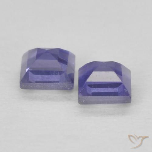 Gemas de Iolita Púrpura oscuro natural de 0.19 ct, Cuadrado, VS