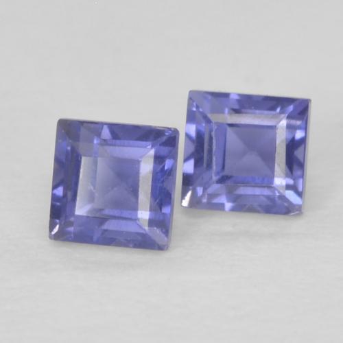 Gemas de Iolita Púrpura azulado oscuro natural de 0.23 ct, Cuadrado, VS