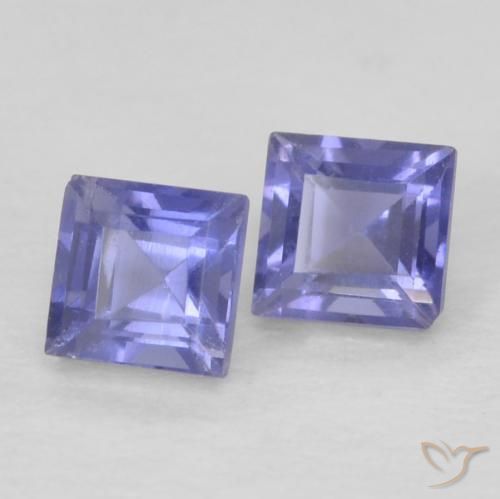 Gemas de Iolita Púrpura oscuro natural de 0.22 ct, Cuadrado, VS