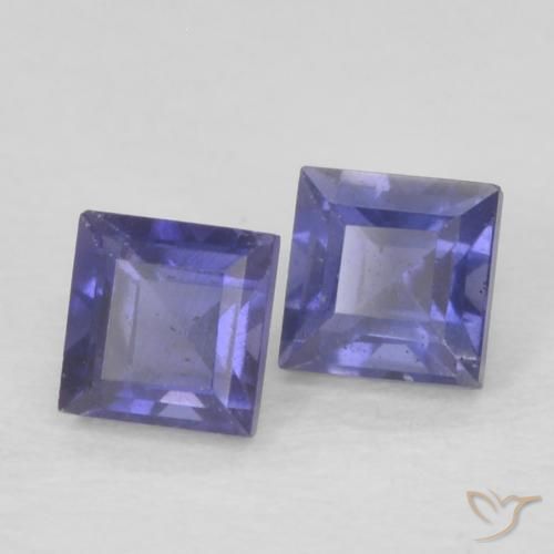 Gemas de Iolita Púrpura azulado oscuro natural de 0.22 ct, Cuadrado, VS