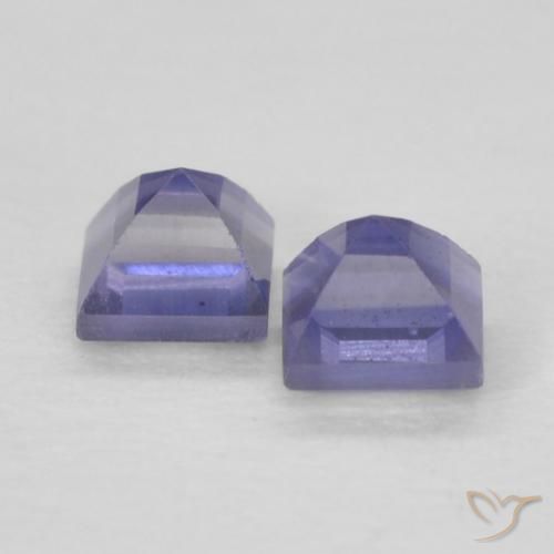 Gemas de Iolita Púrpura azulado oscuro natural de 0.22 ct, Cuadrado, VS