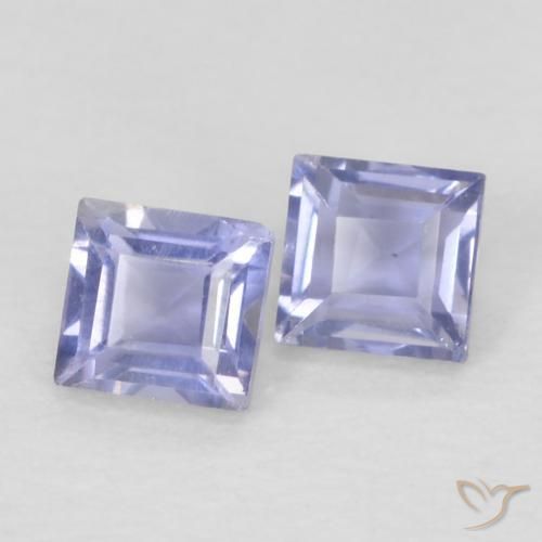 Gemas de Iolita Medium Light-Violet natural de 0.18 ct, Cuadrado, VS