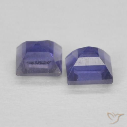Gemas de Iolita Púrpura azulado oscuro natural de 0.19 ct, Cuadrado, VS