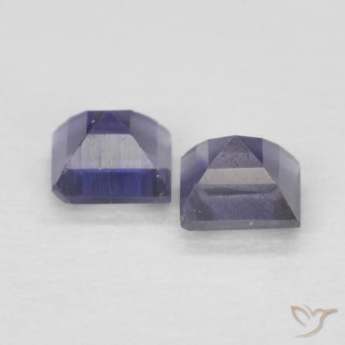 Gemas de Iolita Púrpura oscuro natural de 0.15 ct, Cuadrado, VS