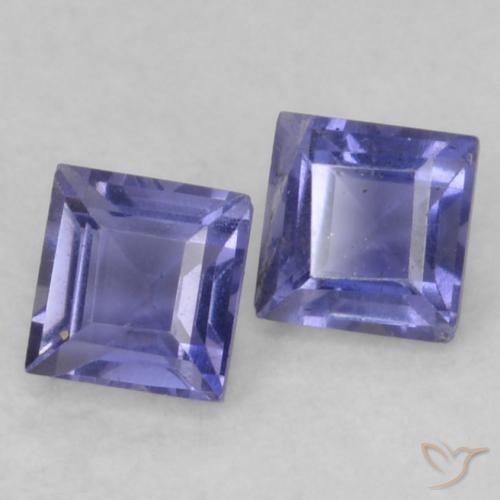 Gemas de Iolita Púrpura azulado oscuro natural de 0.22 ct, Cuadrado, VS