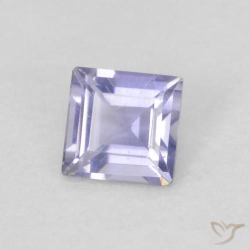 Iolita Medium Light-Violet natural de 0.12 ct, Cuadrado, VVS