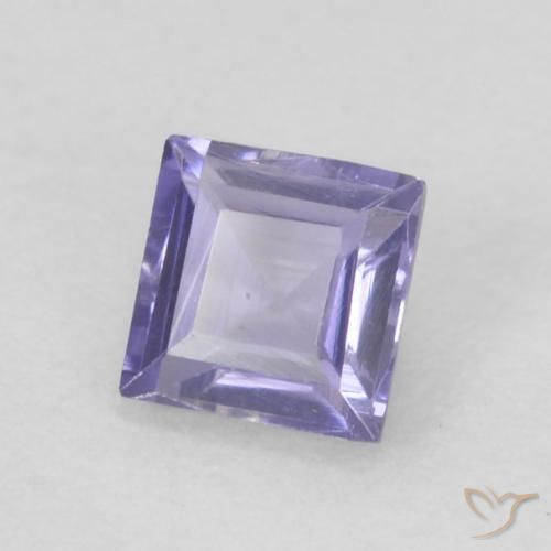 Iolita Medium Light-Violet natural de 0.17 ct, Cuadrado, VVS