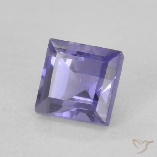 Iolita Púrpura azulado oscuro natural de 0.20 ct, Cuadrado, VVS