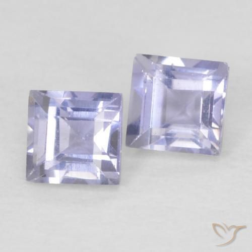 Gemas de Iolita Azul cielo claro natural de 0.22 ct, Cuadrado, VS