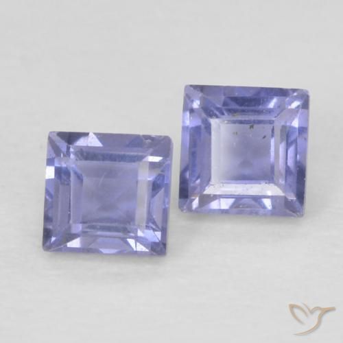Gemas de Iolita Azul plateado natural de 0.20 ct, Cuadrado, VS