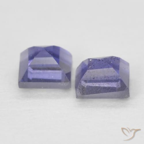 Gemas de Iolita Azul oscuro natural de 0.21 ct, Cuadrado, VS