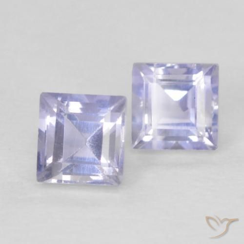 Gemas de Iolita Azul púrpura claro natural de 0.22 ct, Cuadrado, VS