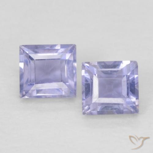 0.19ctw Natural Azul violeta iolita, Cuadrado, VS