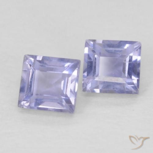 Gemas de Iolita Azul violeta natural de 0.19 ct, Cuadrado, VS