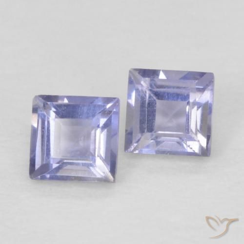 Gemas de Iolita Azul púrpura claro natural de 0.17 ct, Cuadrado, VS