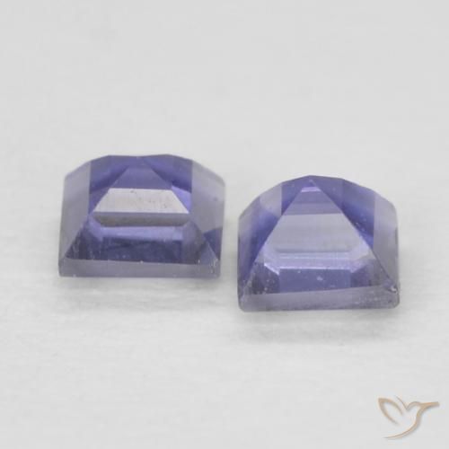 Gemas de Iolita Azul oscuro natural de 0.18 ct, Cuadrado, VS