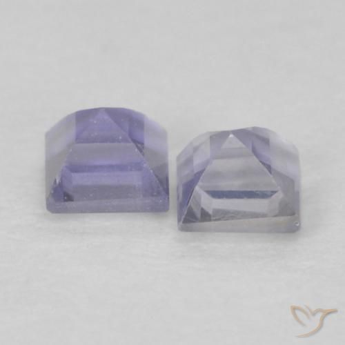 Gemas de Iolita Azul púrpura claro natural de 0.20 ct, Cuadrado, VS