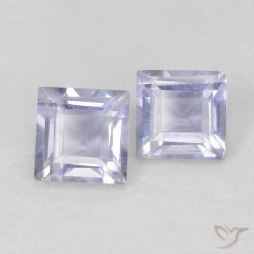 Gemas de Iolita Azul cielo claro natural de 0.18 ct, Cuadrado, VS