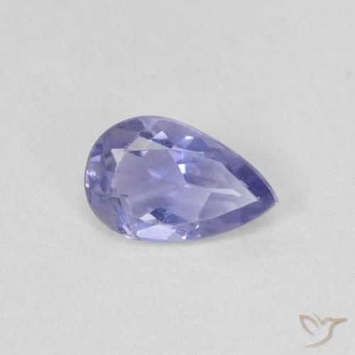 Iolita Medium Light-Violet natural de 0.17 ct, En forma de pera, VVS