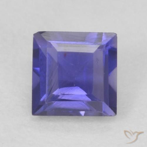 0.21ct Natural Púrpura azulado oscuro Iolita, Cuadrado, VVS