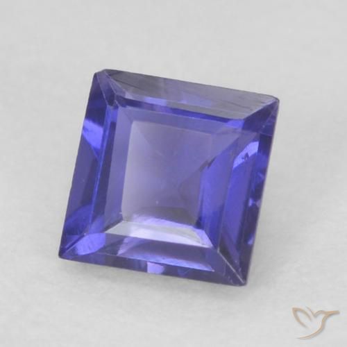 Iolita Púrpura azulado oscuro natural de 0.21 ct, Cuadrado, VVS