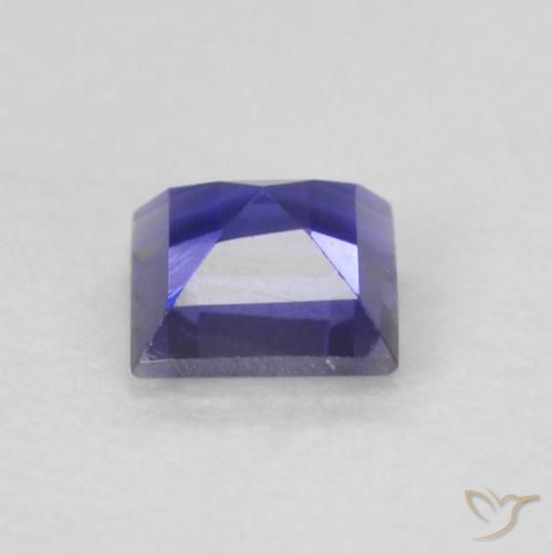 Iolita Púrpura azulado oscuro natural de 0.12 ct, Cuadrado, VVS